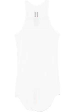 Rick Owens Tops, Dames, Wit, S, Katoen, Geribbelde Tanktop