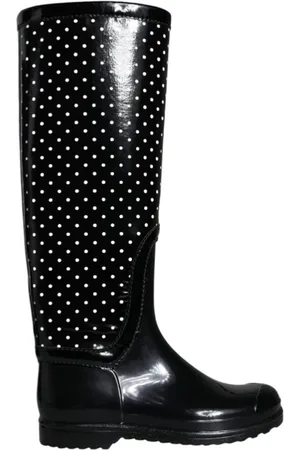 Dolce & Gabbana Schoenen, Dames, Zwart, 36 EU, Zwarte Rubberen Laars
