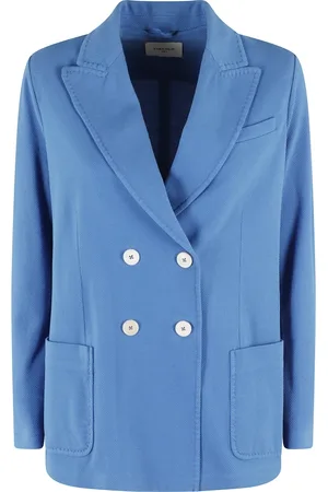 Circolo Jassen, Dames, Blauw, M, Katoen, Saffier Oxford Blazer Dubbel-Borst