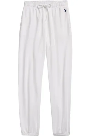 Ralph Lauren Broeken, Dames, Wit, S, Katoen, Sportieve Fleece Broek