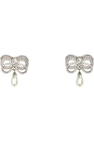 Alessandra Rich Accessoires, Dames, Grijs, ONE Size, Metalen Versierde Oorbellen