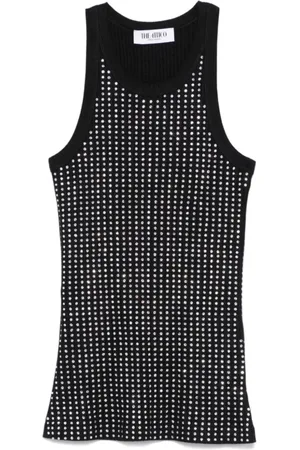 The Attico Tops, Dames, Zwart, M, Katoen, Zwarte Tanktop