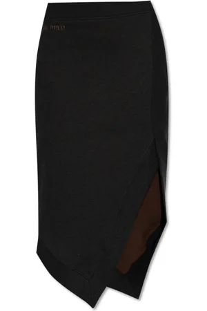 The Attico Rokken, Dames, Zwart, 2Xs, Katoen, Rok met logo
