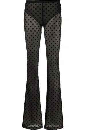 MISBHV Broeken, Dames, Zwart, XS, Zwarte Monogram Mesh Broek