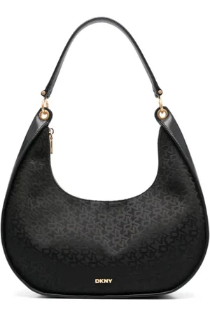 DKNY Tassen, Dames, Zwart, ONE Size, Leer, Zwarte Leren Casual Tote Tas