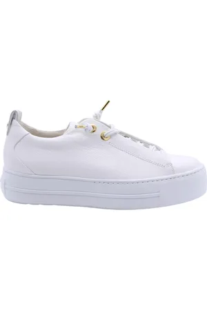 Paul Green Schoenen, Dames, Wit, 36 EU, Casual Sneaker in Koperen Afwerking