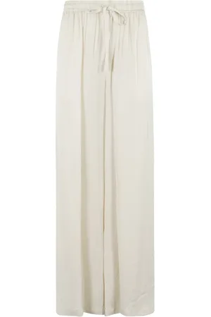 Isabelle Blanche Broeken, Dames, Wit, S, Wijde Pijp Crepe Viscose Broek