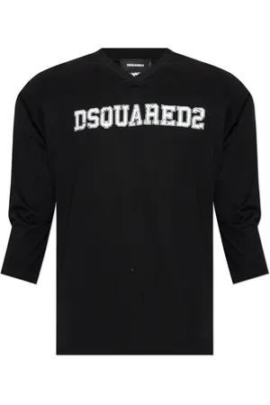 Dsquared2 Tops, Heren, Zwart, M, Katoen, Lange mouwen T-shirt