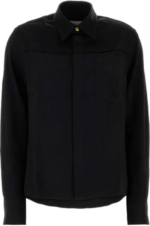 Ami Blouses & Shirts, Dames, Zwart, S, Zwarte Acetaatmix Shirt