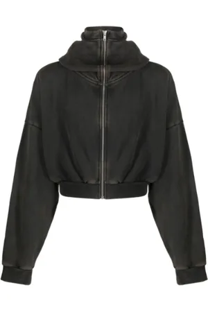 Entire Studios Sweatshirts & Hoodies, Heren, Zwart, L, Katoen, Washed Zip Jacket