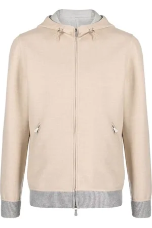 ELEVENTY Sweatshirts & Hoodies, Heren, , L, Wol, wollen bomberjack met capuchon