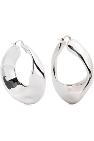Jil Sander Accessoires, Dames, Grijs, ONE Size, Stijlvolle Zilveren Oorbellen