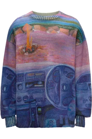 J.W.Anderson Truien, Dames, Veelkleurig, S, Blauwe Bloemen Jumper