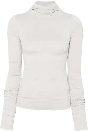 ROA Tops, Dames, Grijs, S, Lichtgrijze Cirkelvormige Hoodie