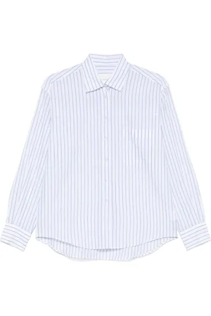 Xacus Blouses & Shirts, Dames, Blauw, S, Katoen, Gestreept katoenen overhemd