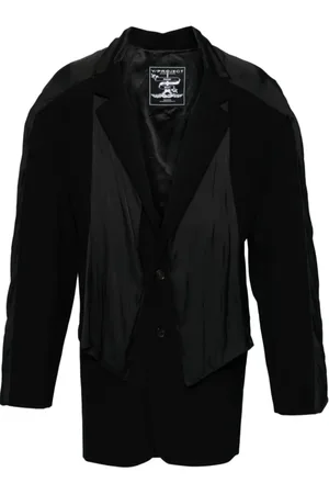Y / PROJECT Jassen, Heren, Zwart, M, Zwarte Sjaal Blazer Elegant Stijlvol