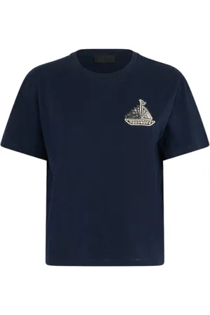 Liu Jo Tops, Dames, Blauw, M, Katoen, Katoenen T-shirt