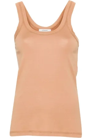 LEMAIRE Tops, Dames, Oranje, L, Burnt Sand Rib Tank Top