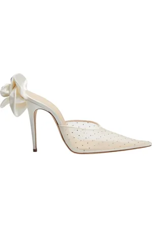 MAGDA BUTRYM Schoenen, Dames, Wit, 39 EU, Leer, Crystal Cream Muiltjes met Hak