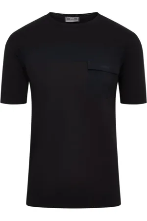 HERNO Tops, Heren, Zwart, XL, Katoen, Zwart Katoenen Jersey T-shirt met Zak