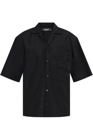 Dsquared2 Overhemden, Heren, Zwart, 2Xl, Katoen, Shirt met applicatie