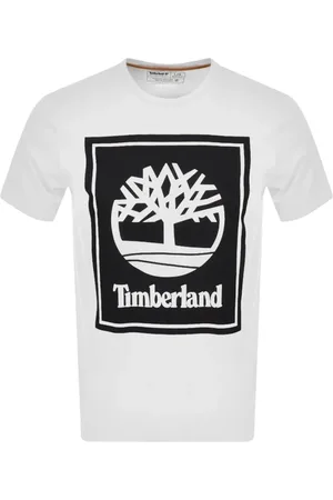 Timberland Tops, Heren, Wit, L, Katoen, Bedrukt Katoenen T-shirt - Wit