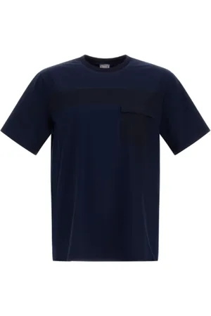 HERNO Tops, Heren, Blauw, L, Katoen, Blauw Katoenen Jersey T-shirt met Zak