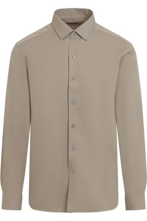 Ermenegildo Zegna Overhemden, Heren, , L, Katoen, Casual Katoenen Overhemd voor Mannen