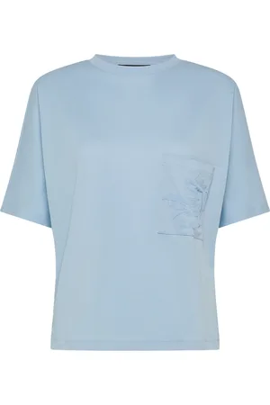 Peuterey Tops, Dames, Blauw, XL, Katoen, Quay Klassiek T-shirt