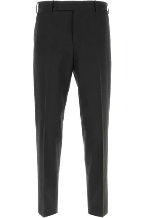 PT Torino Broeken, Heren, Grijs, S, Wol, Antraciet stretch wollen broek