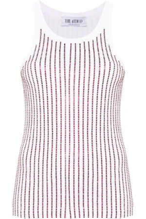 The Attico Tops, Dames, Wit, XS, Stijlvolle Mouwloze Top