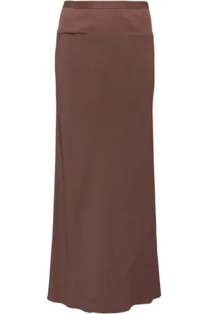 Rick Owens Rokken, Dames, Bruin, S, Bias Rok met Keeldetail