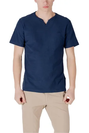 Antony Morato Tops, Heren, Blauw, 2Xl, Katoen, Blauwe V-hals Katoenen T-shirt