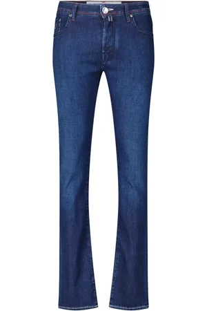 Jacob Cohen Jeans, Heren, Blauw, W32, Katoen, Slim-Fit Katoenen Bard Jeans