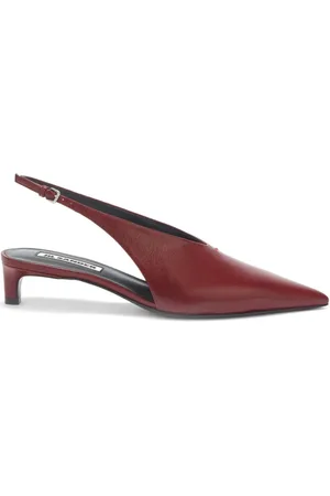Jil Sander Schoenen, Dames, Rood, 38 EU, Leer, Slingback Pumps