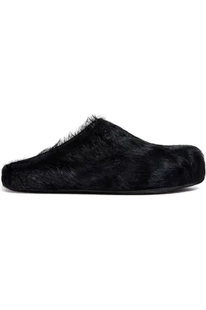 Marni Schoenen, Heren, Zwart, 41 EU, Fur Sabot Sandalen