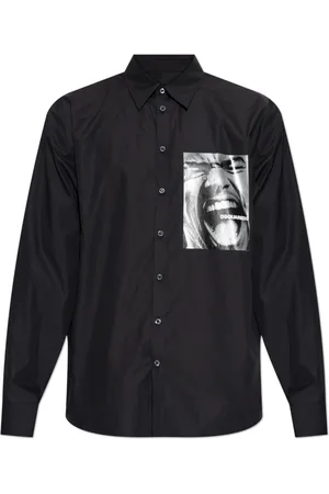 Dsquared2 Overhemden, Heren, Zwart, S, Katoen, Shirt met print