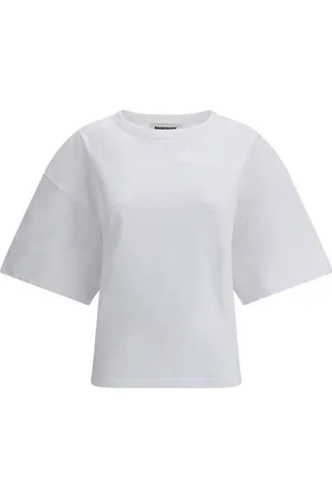 DARKPARK Tops, Dames, Wit, S, Katoen, Gedrapeerde Doyle T-shirt
