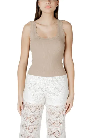 JACQUELINE DE YONG Tops, Dames, , S, Nylon, Mouwloze Top met Vierkante Halslijn