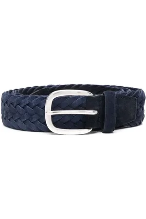 Orciani Accessoires, Heren, Blauw, 100 CM, Suède, Middernacht Blauw Gevlochten Suède Riem