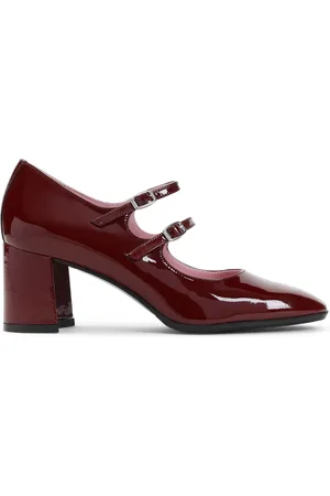 Carel Schoenen, Dames, Rood, 38 1/2 EU, Leer, Rode Lakleren Pumps Elegante Stijl