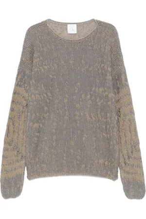 ROA Truien, Heren, Grijs, L, Beige Grijs Vortex Crewneck Sweater