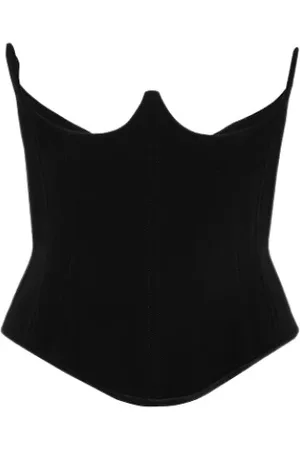 Vivienne Westwood Tops, Dames, Zwart, S, Katoen, Gestructureerd Cupless Korset in Viscose