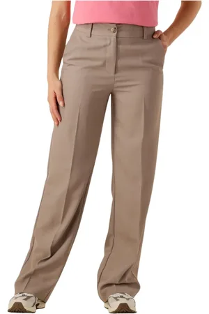 Modstrom Broeken, Dames, Bruin, XS, Beige Pantalon voor lente en zomer