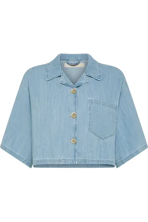 SEVENTY BY SERGIO TEGON Blouses & Shirts, Dames, Blauw, L, Denim, Korte deconstructed denim jas