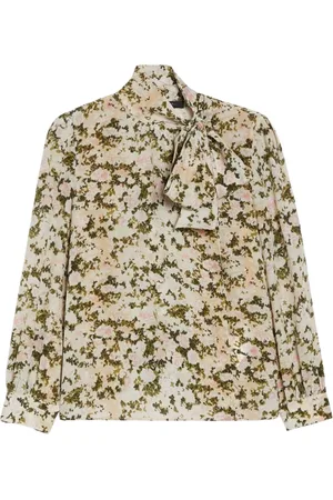 Max Mara Blouses & Shirts, Dames, , L, Zijden bloes met strikkraag