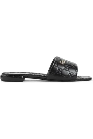 Gucci Schoenen, Dames, Zwart, 36 EU, Platte Sandaal