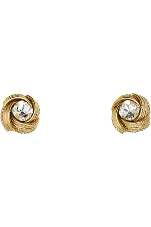 Alessandra Rich Accessoires, Dames, Geel, ONE Size, Metalen Versierde Oorbellen