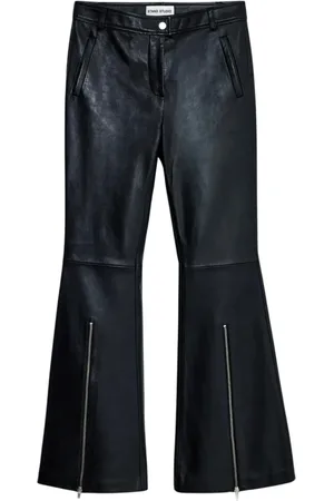 Stand Studio Broeken, Dames, Zwart, M, Leer, Zwarte Leren Moto Broek