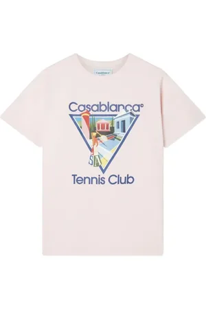 Casablanca Tops, Heren, Roze, S, Katoen, Roze Tennis Club Print T-Shirt